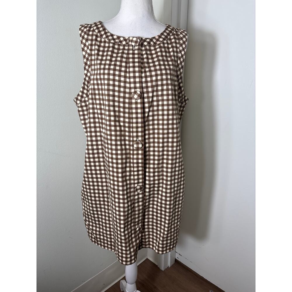 Tillie Brown Gingham Mini Dress Sz XL